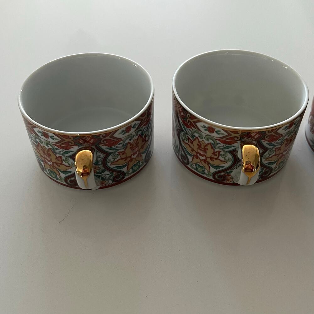 Vintage SAJI Japan Fine China Imari Royal Pheasant 9pc Set - 5 Plates & 4 Cups - Picture 10 of 16